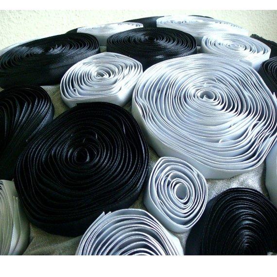 Black Rose - Black & Silver Art Silk Decorative Euro Sham