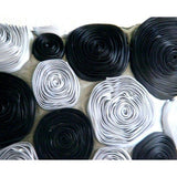 Black Rose - Black & Silver Art Silk Decorative Euro Sham