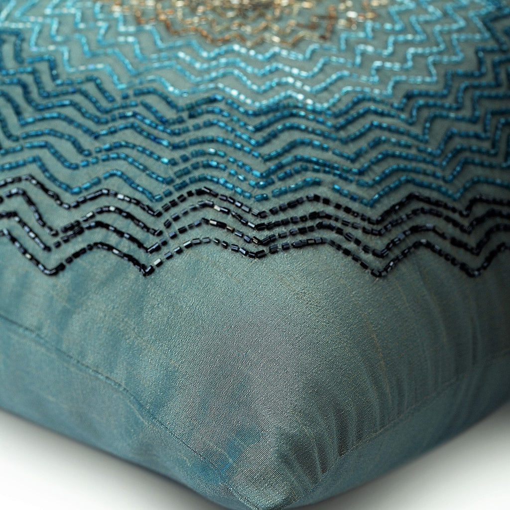 Blue Blast Beaded Euro Sham Cover