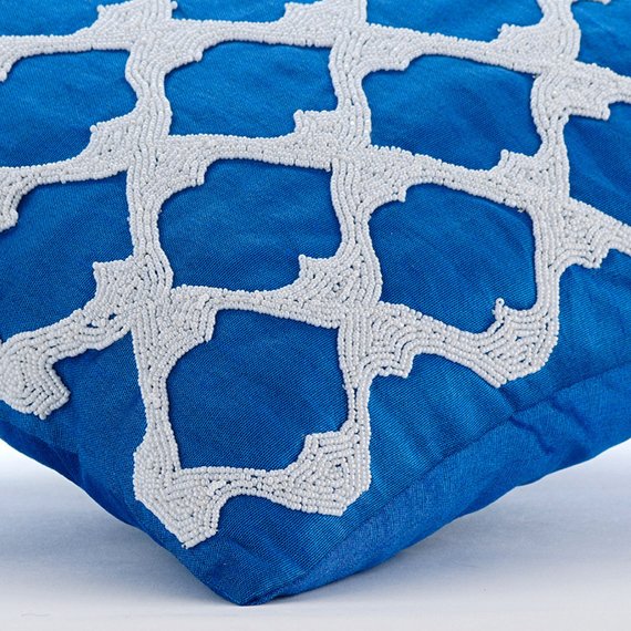 Blue Lagoon - Royal Blue Art Silk Decorative Euro Sham