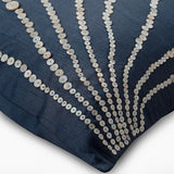 Blue Moon - Midnight Blue Art Silk Decorative Euro Sham
