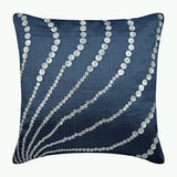 Blue Moon - Midnight Blue Art Silk Decorative Euro Sham