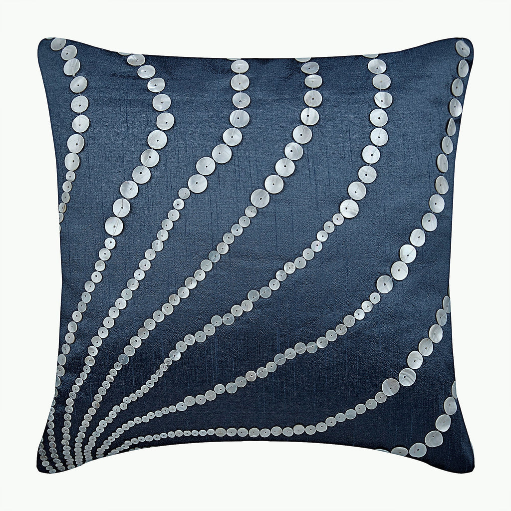 Blue Moon - Midnight Blue Art Silk Decorative Euro Sham