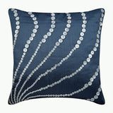 Blue Moon - Midnight Blue Art Silk Decorative Euro Sham