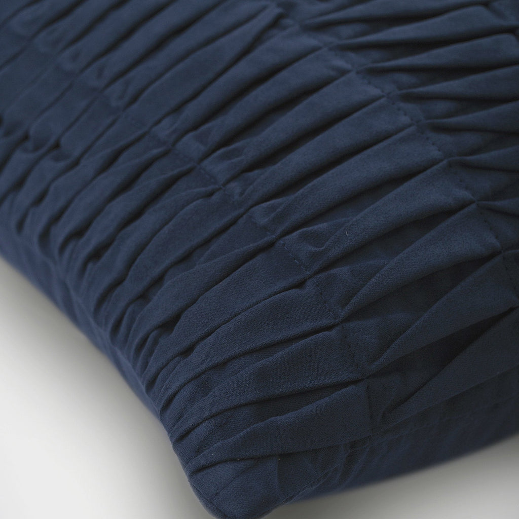 Blue Wind Folds - Dark Blue Faux Suede Decorative Euro Sham