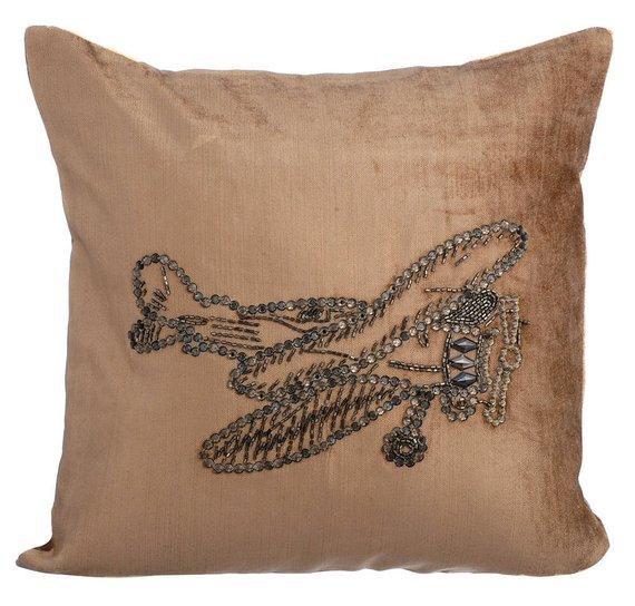 Bon Voyage - Pearl Beige Velvet Decorative Euro Sham