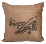 Bon Voyage - Pearl Beige Velvet Decorative Euro Sham