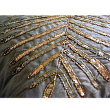 Brown Leaf Sequins Decorative Euro Sham