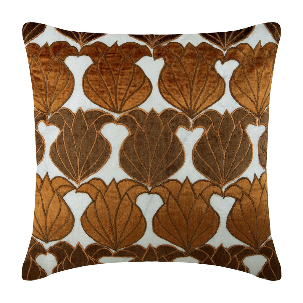 Brown Lotus Dreams Pillow Cover