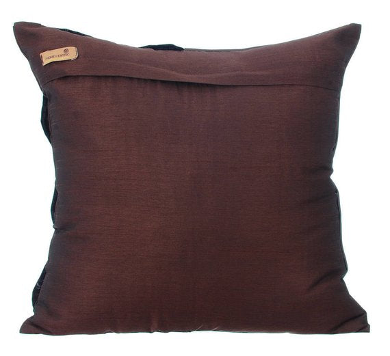 Brown N Half - Brown Art Silk Throw Pillow Cover