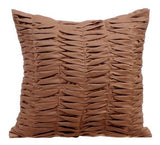 Brown Wind Folds - Brown Faux Suede Decorative Euro Sham