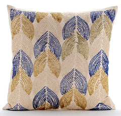 Golden Rain - Gold Art Silk Throw Pillow Cover