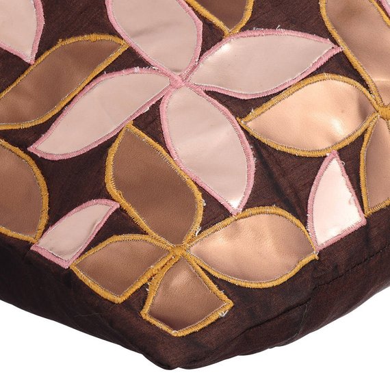 Cake Pie - Brown Faux Leather Throw Pillow Cover