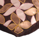 Cake Pie - Brown Faux Leather Throw Pillow Cover