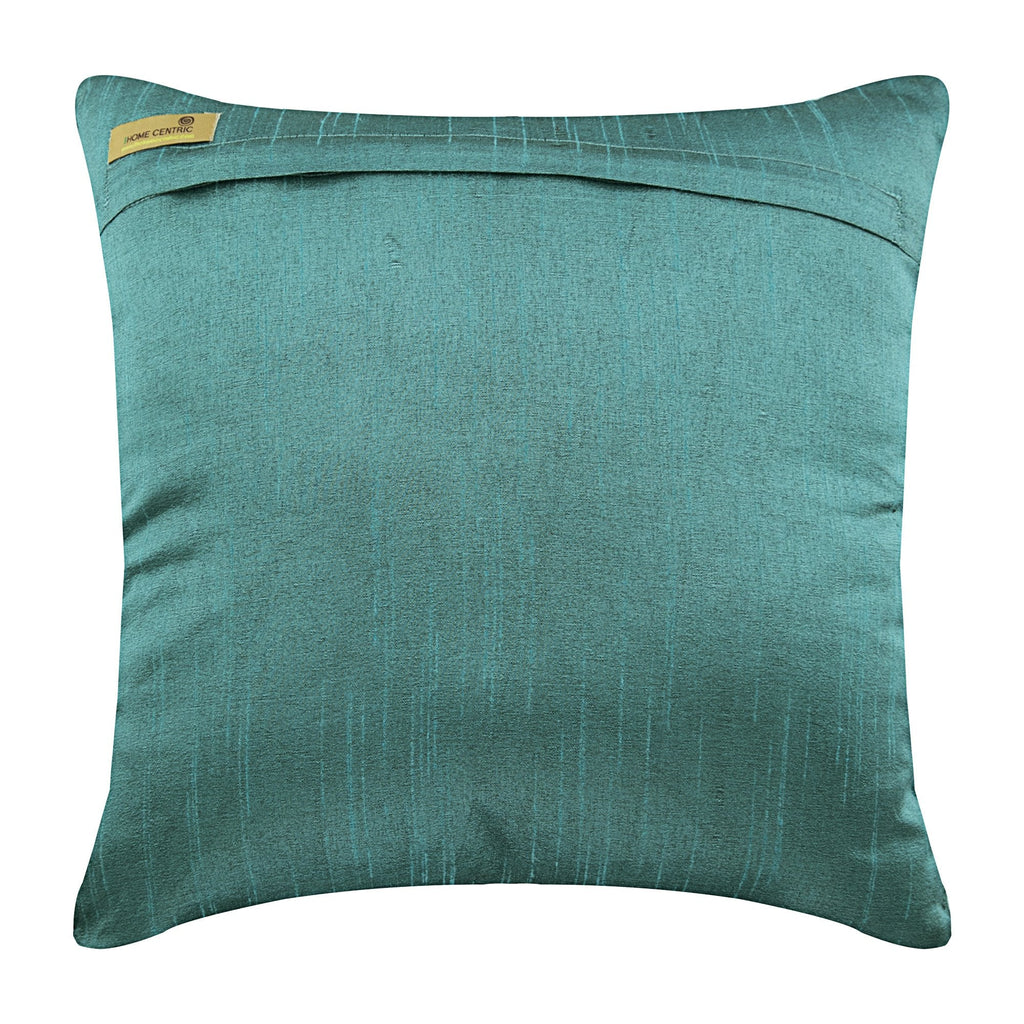 Centerpiece - Teal Blue Art Silk Decorative Euro Sham