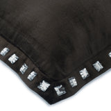 Charcoal Crystal Palace - Charcoal Gray Velvet Decorative Euro Sham