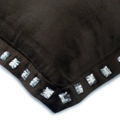 Charcoal Crystal Palace - Charcoal Gray Velvet Throw Pillow Cover
