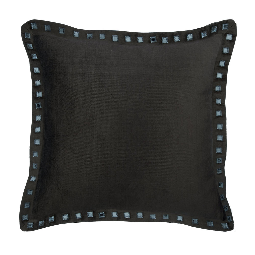 Turquoise Blue Crystal Palace - Turquoise Blue Velvet Decorative Euro Sham