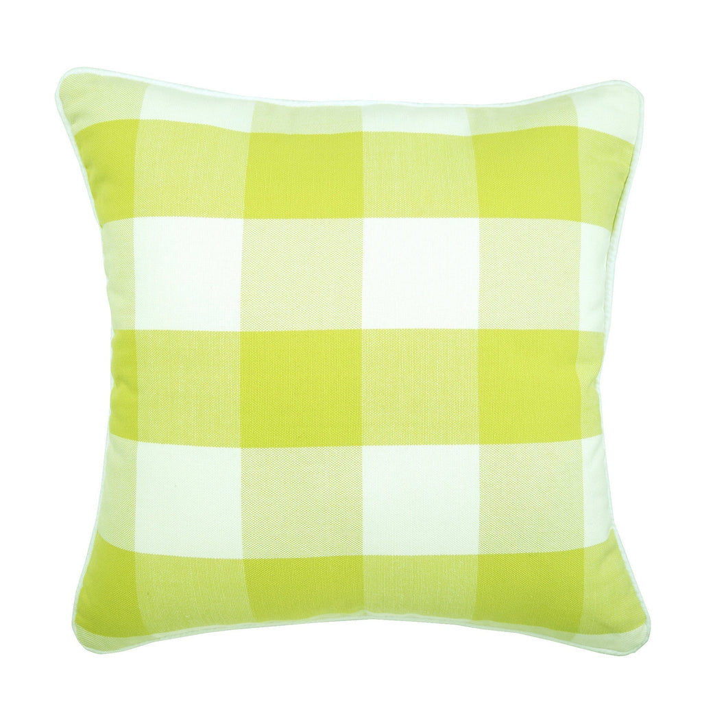 Chartreuse Plaid Pillow Cover