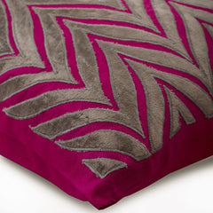 Chevron Fuchsia Glam Pink Silk Throw Pillow Cover