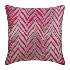Arty Chevron - Navy Blue Art Silk Throw Pillow Cover
