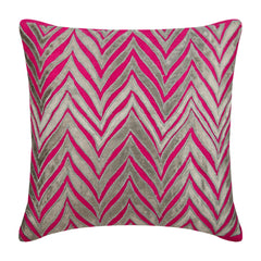Chevron Fuchsia Glam Applique Throw Pillow Cover