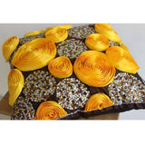 Chocolate Marigolds - Brown Art Silk Throw Pillow Cover