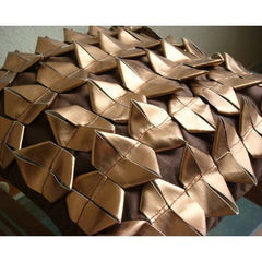 Copper Age - Brown Faux Leather Decorative Euro Sham