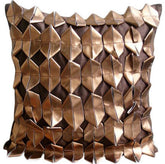 Copper Age - Brown Faux Leather Decorative Euro Sham
