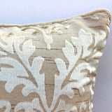 Blonde Damask - Gold Velvet Throw Pillow Cover