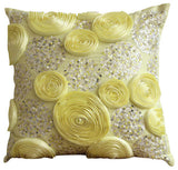 Chocolate Marigolds - Brown Art Silk Throw Pillow Cover