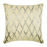 Crystal Argyle - Ecru Velvet Decorative Euro Sham