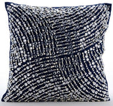 Crystals N Pearls Jam - Navy Blue Taffeta Decorative Euro Sham
