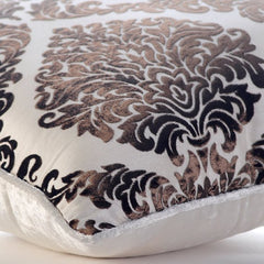 Damask Brown - Brown Burnout Velvet Decorative Euro Sham