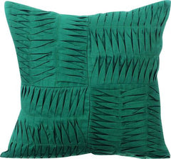 Dark Green Pintuck Block Euro Sham