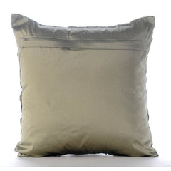 Earthy Texture - Green Taffeta Throw Pillow Cover