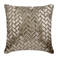Evening In Paris - Mocha Cotton Linen Decorative Euro Sham
