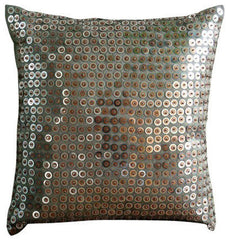 Metal Daze - Midnight Blue Art Silk Throw Pillow Cover