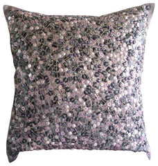 Antique Silver Treasure - Teal Blue Art Silk Throw Pillow Cover