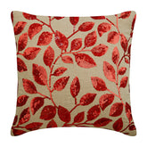 Fall Red Leaves - Mocha Cotton Linen Decorative Euro Sham