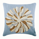 Flower Bud - Light Blue Cotton Linen Decorative Euro Sham