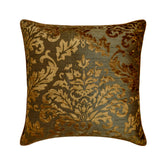 Folding Flames - Olive Green Velvet Decorative Euro Sham