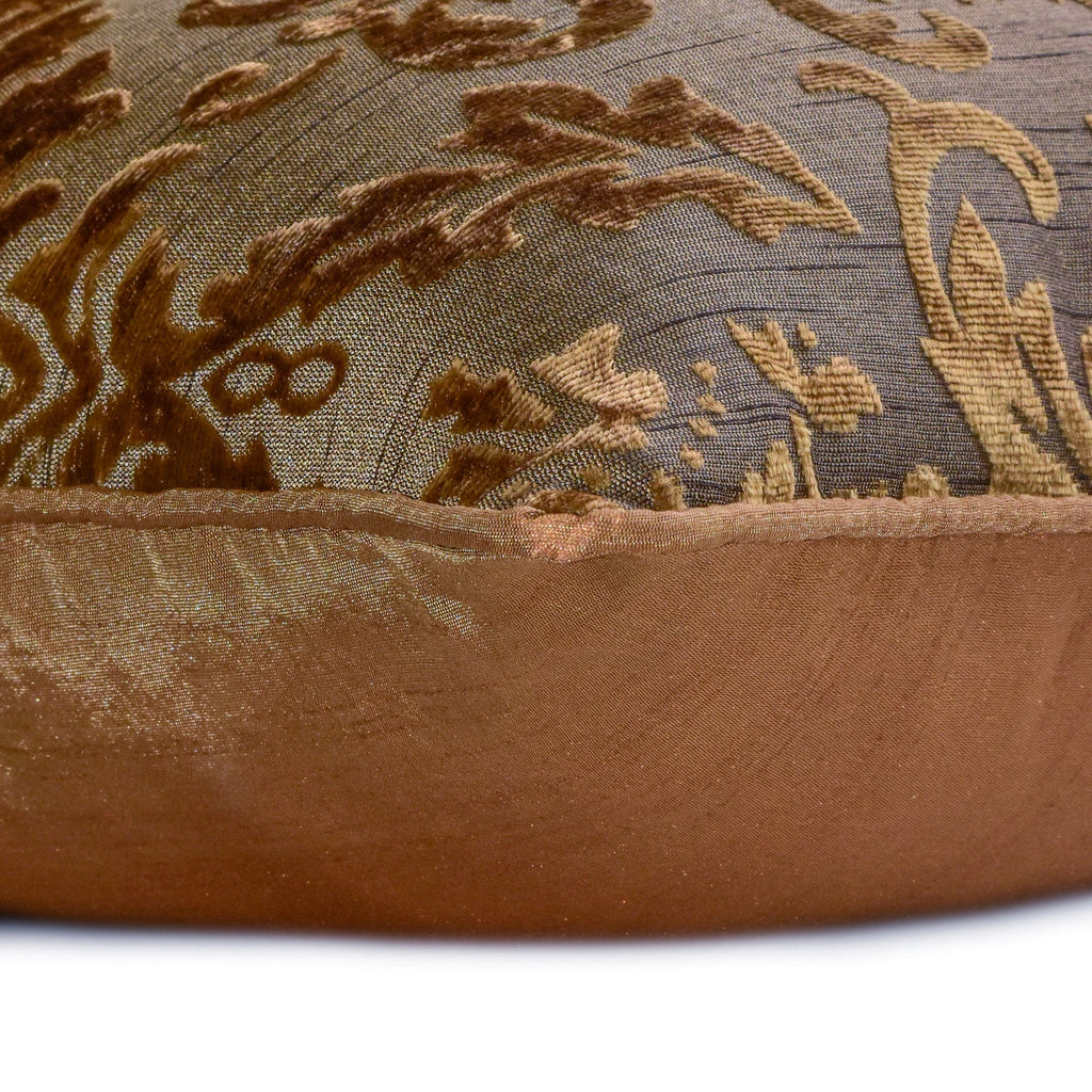 Blonde Damask - Gold Velvet Throw Pillow Cover