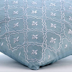 French Nautical - Light Blue Art Silk Decorative Euro Sham