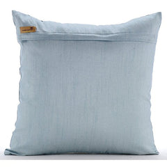 French Nautical - Light Blue Art Silk Throw Pillow Cover