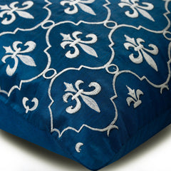 French Vanilla - Royal Blue Art Silk Decorative Euro Sham