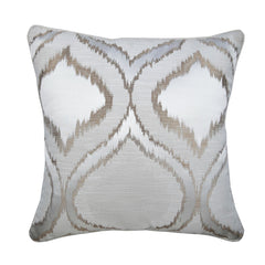 Frost Damask - Beige Jacquard Silk Decorative Euro Sham