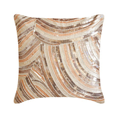 Glamorous - Ivory & Beige Art Silk Decorative Euro Sham