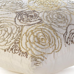 Gold Dust Rose Silk Throw Pillow Cover