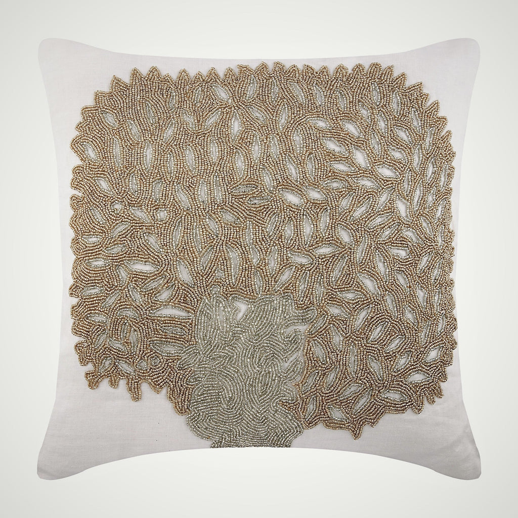 Changing Tree - Natural Beige Cotton Linen Throw Pillow Cover